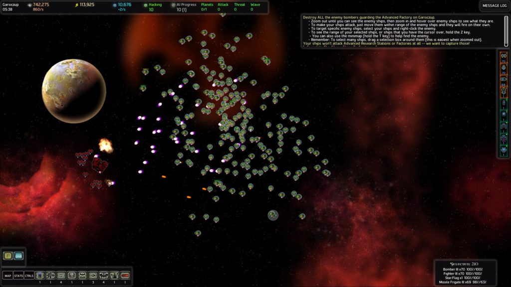 AI War: Fleet Command: a scene of a space battle