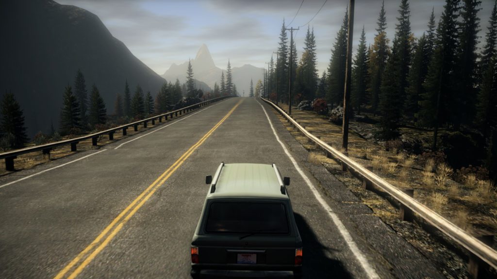 Alan Wake: Car driving on a road