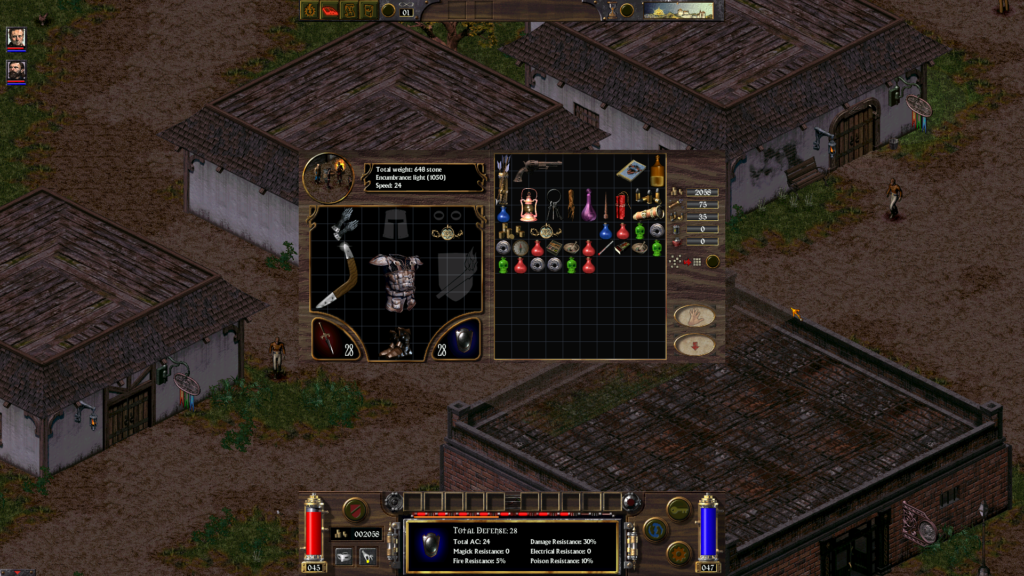 Arcanum: a look at the tiny inventory window in full HD