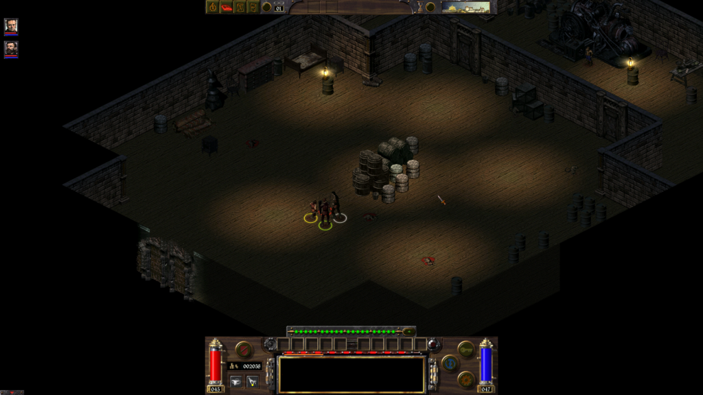 Arcanum: player fighting rats