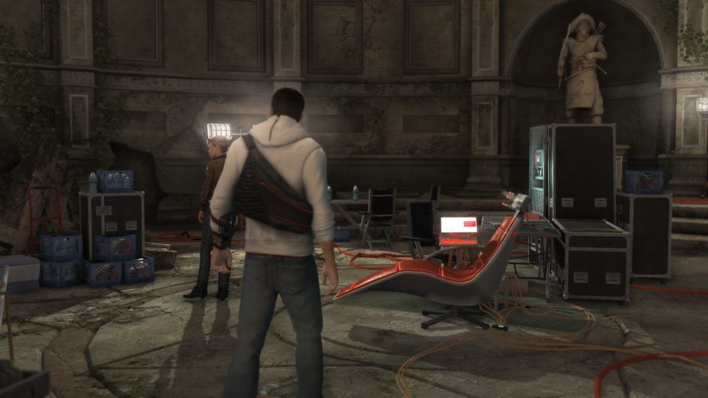 Assassin's Creed Brotherhood: a man wearing a fancy purse