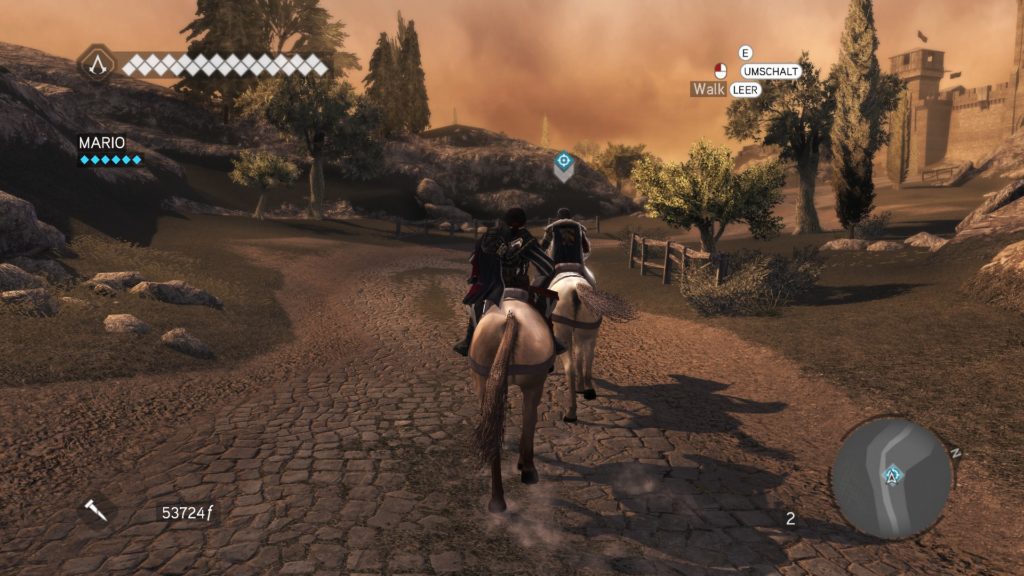 Assassin's Creed Brotherhood: two men riding