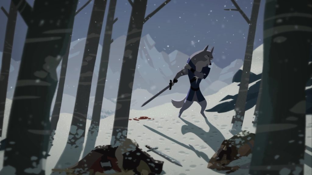 Armello: a wolf holding a sword