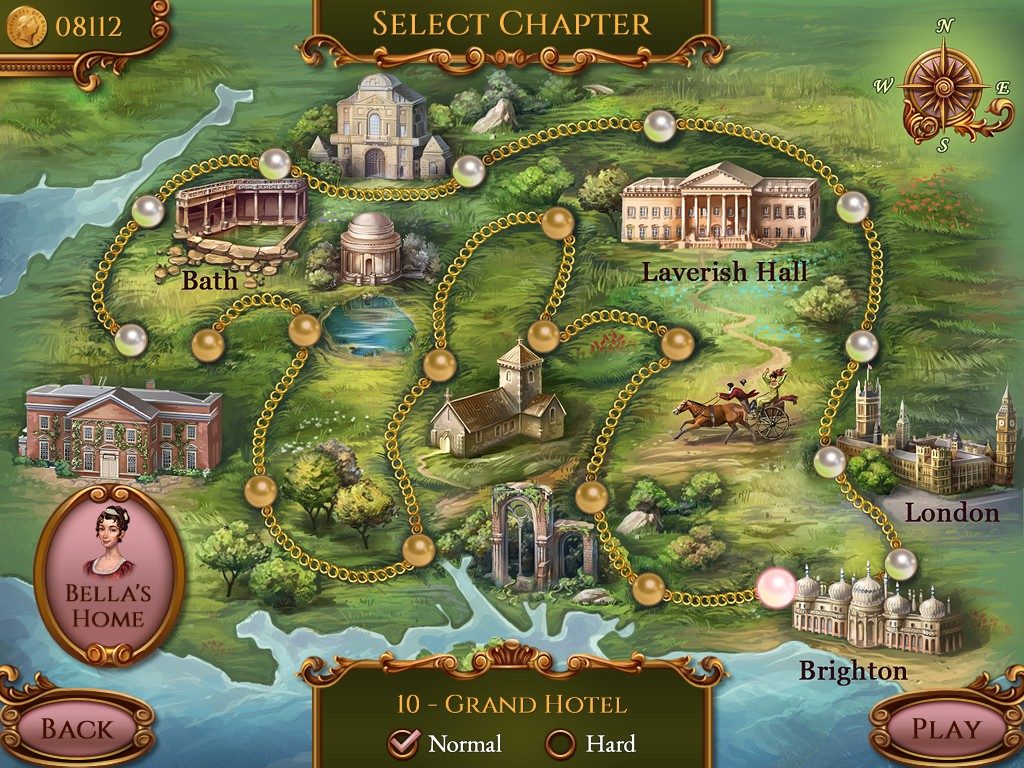 Regency Solitaire: the map