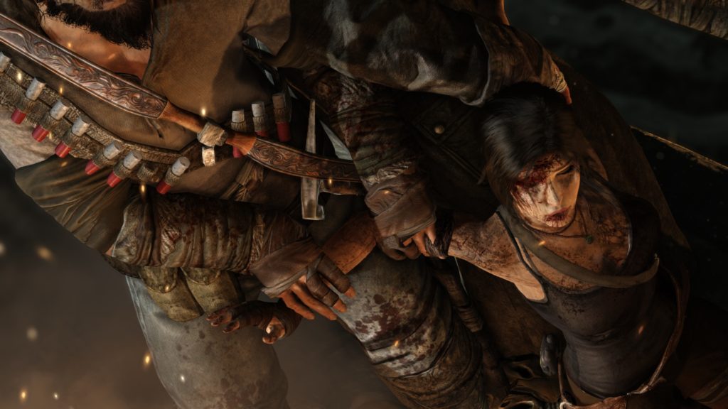 Tomb Raider: Lara gets dragged around by thungs