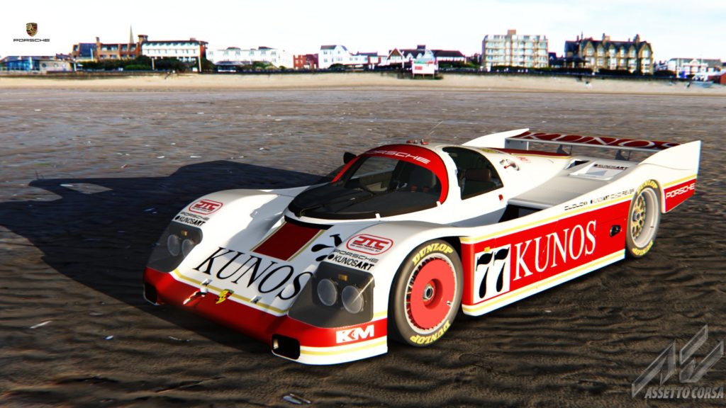 Assetto Corsa: a Porsche 962C at the beach